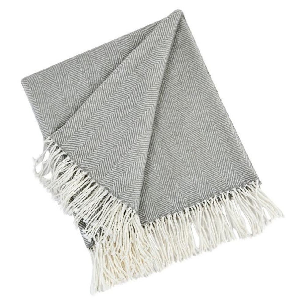 Herringbone Throw | Gray | Saro Lifestyle
